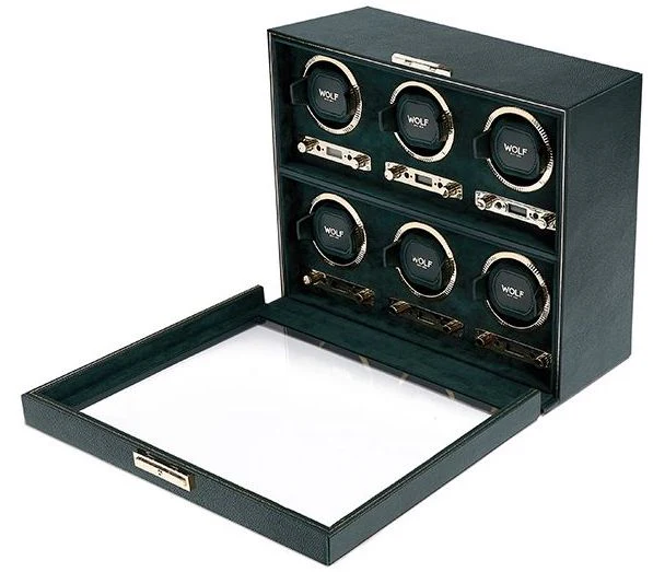 WOLF Watch Winder British Racing Green 6 Piece - Image 2