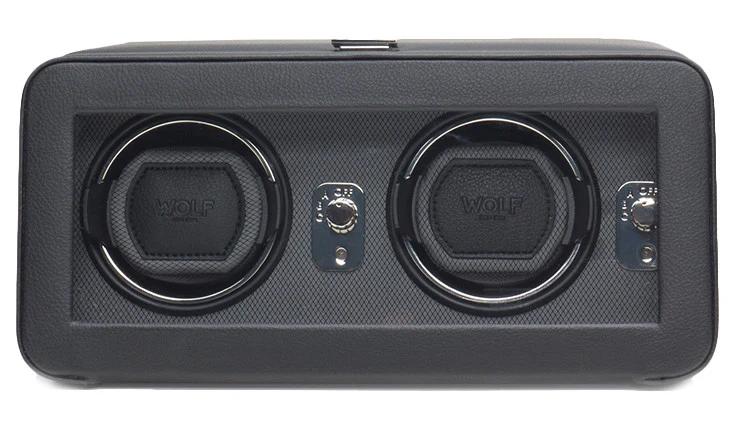 Wolf Watch Winder Windsor Double With Cover Black