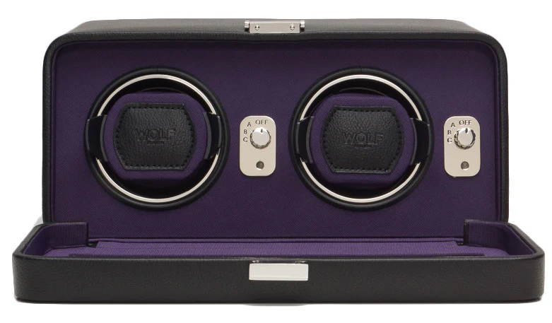 Wolf Watch Winder Windsor Double With Cover Black/Purple - Image 2