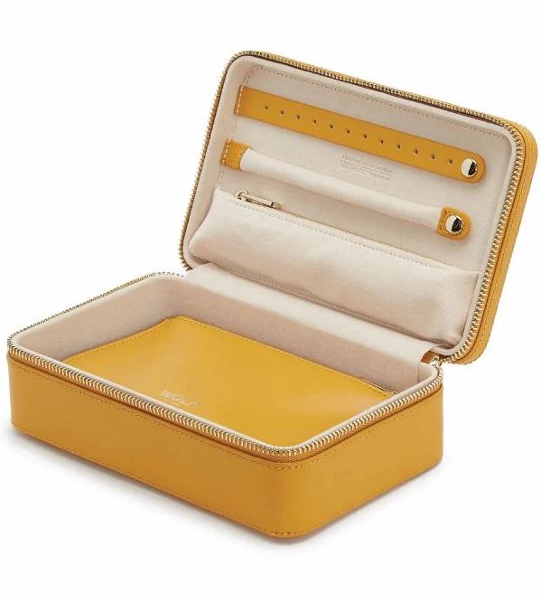 WOLF Jewellery Case Maria Zip Medium Musturd