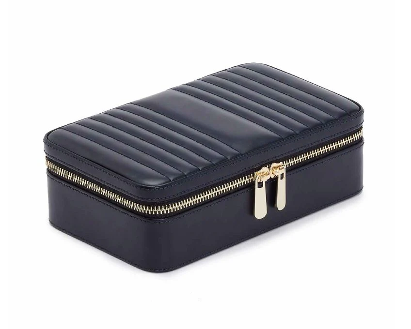 WOLF Jewellery Case Maria Zip Medium Navy - Image 2